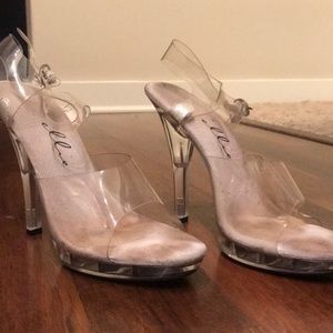 Bodybuilding competition shoes - clear heels